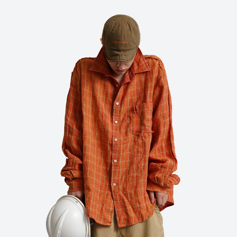 Sunset Orange Check Shirt